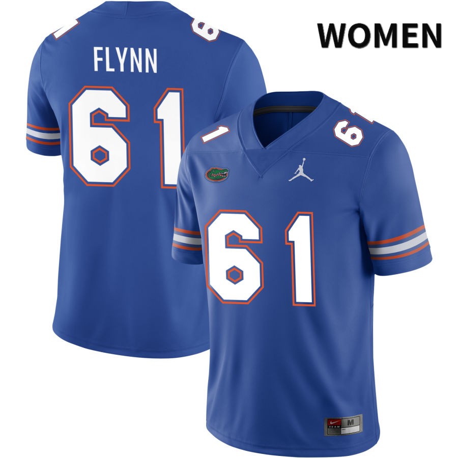 NCAA Florida Gators Nicolas Flynn Women's #61 Jordan Brand Royal 2022 NIL Stitched Authentic College Football Jersey HDU4264RF